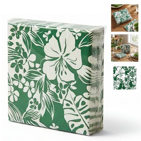 Guardanapo Decorativo Floral 17 Cm Estampas Plantas Verdes