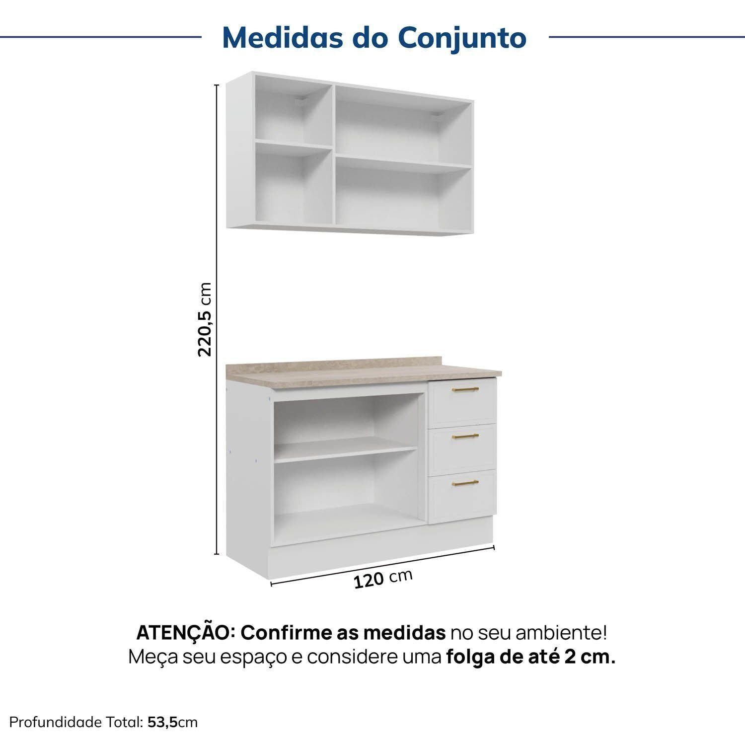 Cozinha Modulada 2 Peças com Tampo Marselha CabeCasa