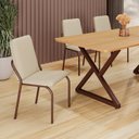 Ver imagem 2 de Kit 6 Cadeiras para Sala de Jantar Malibu Bege/Creme/Marrom