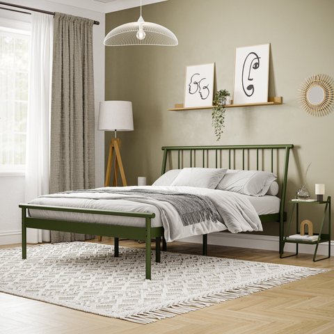 Cama Casal em Aço Begônia CabeCasa MadeiraOriginals