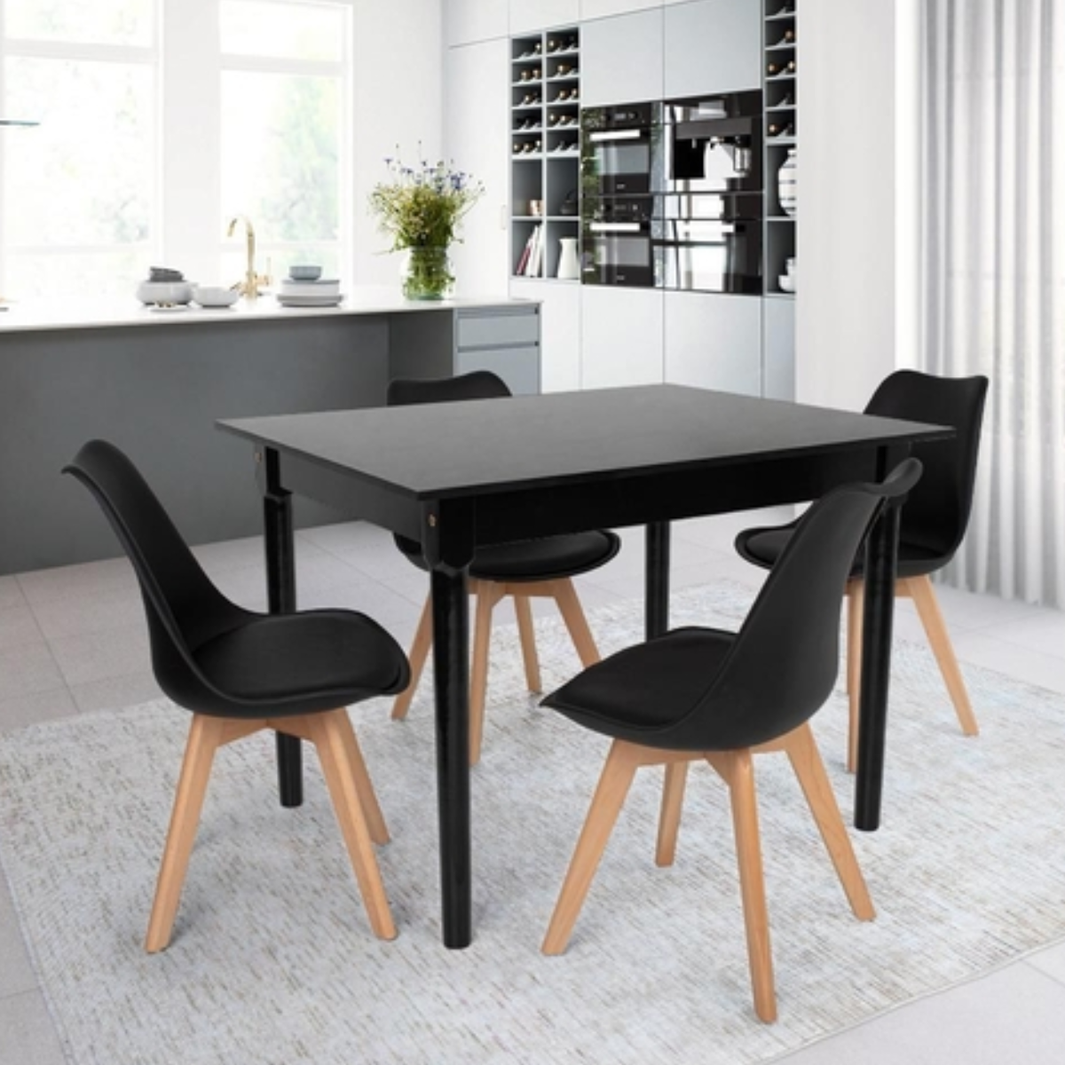 Cadeira de Jantar Saarinen Leda Design Preta - 5