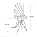 Ver imagem 2 de Cadeira Jantar Estofada Vermelho Eames Base Ferro Cobre