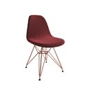 Ver imagem 1 de Cadeira Jantar Estofada Vermelho Eames Base Ferro Cobre
