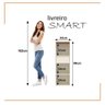 Conjunto de Escritório Smart 5 Livreiro 2 Buffet e 6 Mesas 90cm - Off White e Cedro Off White e - 9