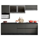 Ver imagem 6 de Cozinha Modulada Completa 7 Peças 7 Portas 4 Gavetas com Nicho para Micro-ondas e Balcão com Tampo Etna Grafite