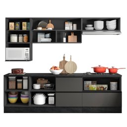 Cozinha Modulada Completa 7 Peças 7 Portas 4 Gavetas com Balcão para Cooktop Etna  - 6