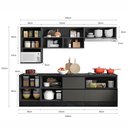 Ver imagem 5 de Cozinha Completa Modulada 7 Peças com Nicho para Micro-Ondas e Balcão 4 Gavetas com Tampo Etna Grafite