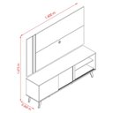 Ver imagem 5 de Rack Bancada e Painel para Tv Cronos com Mesa de Centro Indianápolis Calacata Off White – Madetec