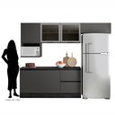Ver imagem 4 de Cozinha Modulada Completa 6 Peças 6 Portas 3 Gavetas com Portas Vidro Fumê Etna 