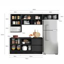 Ver imagem 3 de Cozinha Modulada Completa 6 Peças 6 Portas 3 Gavetas com Portas Vidro Fumê Etna 