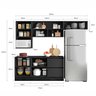 Cozinha Modulada Completa 6 Peças 6 Portas 3 Gavetas com Portas Vidro Fumê Etna  - 3
