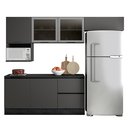 Ver imagem 2 de Cozinha Modulada Completa 6 Peças 6 Portas 3 Gavetas com Portas Vidro Fumê Etna 