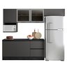 Cozinha Modulada Completa 6 Peças 6 Portas 3 Gavetas com Portas Vidro Fumê Etna  - 2