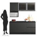 Ver imagem 5 de Cozinha Modulada Completa 5 Peças 5 Portas 3 Gavetas com Portas Vidro Fumê Etna 