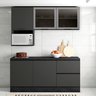 Cozinha Modulada Completa 5 Peças 5 Portas 3 Gavetas com Portas Vidro Fumê Etna  - 2