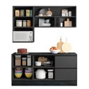 Ver imagem 6 de Cozinha Modulada Completa 5 Peças 5 Portas 3 Gavetas com Portas Vidro Fumê Etna Cinza/Grafite