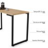 Conjunto Mesa de Cozinha Prattica Industrial 120cm com 2 Banquetas F02 Nature/Preto - Mpozenato - 4