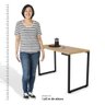 Conjunto Mesa de Cozinha Prattica Industrial 120cm com 2 Banquetas F02 Nature/Preto - Mpozenato - 6