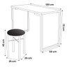 Conjunto Mesa de Cozinha Prattica Industrial 120cm com 2 Banquetas F02 Nature/Preto - Mpozenato - 5