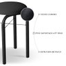 Conjunto Mesa de Cozinha Prattica Industrial 120cm com 2 Banquetas F02 Nature/Preto - Mpozenato - 7