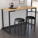 Ver imagem 1 de Conjunto Mesa de Cozinha Prattica Industrial 120cm com 2 Banquetas F02 Nature/Preto - Mpozenato