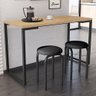 Conjunto Mesa de Cozinha Prattica Industrial 120cm com 2 Banquetas F02 Nature/Preto - Mpozenato - 1