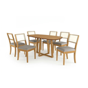 Ver imagem 2 de Conjunto Mesa de Jantar Elma e 4 Cadeiras com Telinha Lola em Madeira Maciça Cinza/Bege