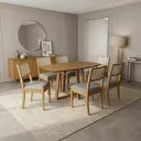 Ver imagem 1 de Conjunto Mesa de Jantar Elma e 4 Cadeiras com Telinha Lola em Madeira Maciça Cinza/Bege