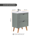 Ver imagem 7 de Gabinete para Banheiro com Cuba 60cm Retro Mdf Verde Milano - On Móveis