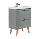Ver imagem 2 de Gabinete para Banheiro com Cuba 60cm Retro Mdf Verde Milano - On Móveis