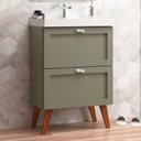 Ver imagem 1 de Gabinete para Banheiro com Cuba 60cm Retro Mdf Verde Milano - On Móveis