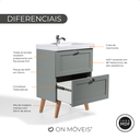 Ver imagem 6 de Gabinete para Banheiro com Cuba 60cm Retro Mdf Verde Milano - On Móveis