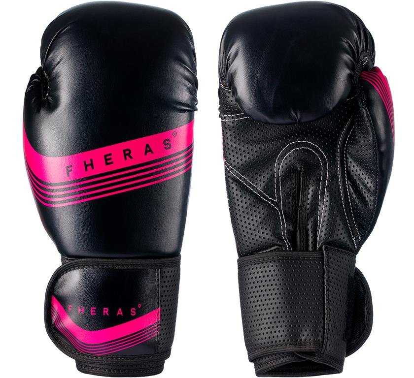 Kit Luva de Boxe Muay Thai MMA Bandagem Line Rosa 08oz - 2