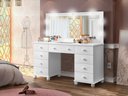 Ver imagem 1 de Penteadeira Camarim Glamourosa com Espelho + Luz Led e 9 Gavetas funcionais Potente:branco