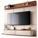 Ver imagem 1 de Painel Tv 70 Pol 180cm Bancada Suspensa Galax Off/castanho - Hb Móveis