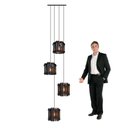 Ver imagem 1 de Lustre Pendente Para Sala Pé direito Duplo Quatro Brisa Preto
