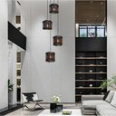 Ver imagem 3 de Lustre Pendente Para Sala Pé direito Duplo Quatro Brisa Preto