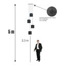 Ver imagem 4 de Lustre Pendente Para Sala Pé direito Duplo Quatro Brisa Preto