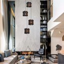 Ver imagem 5 de Lustre Pendente Para Sala Pé direito Duplo Quatro Brisa Preto