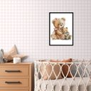 Ver imagem 1 de Quadro para Quarto de Bebê Ursinha 24x18cm - com Vidro:madeira Branca