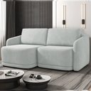 Ver imagem 1 de Sofá Cama Modulado Retrátil e Reclinável Decorativo Varsóvia 196cm Veludo Cinza G33 - Gran Belo