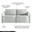 Ver imagem 3 de Sofá Cama Modulado Retrátil e Reclinável Decorativo Varsóvia 196cm Veludo Cinza G33 - Gran Belo