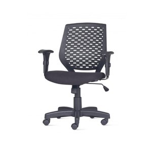 Cadeira Liss com Bracos Assento Polipropileno Courino Base Reta Metalica Preta - 54659