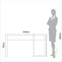 Ver imagem 4 de Escrivaninha Mesa Escritório 100% MDF 157,5cm Industrial Freijo e Off White Branco
