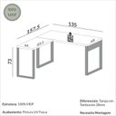 Ver imagem 3 de Escrivaninha Mesa Escritório 100% MDF 157,5cm Industrial Freijo e Off White Branco