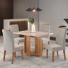 Mesa de Jantar Retangular Iluminata com 4 Cadeiras Fran Mel/blonde/marfim - Casa Giulia - 1