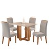 Mesa de Jantar Retangular Iluminata com 4 Cadeiras Fran Mel/blonde/marfim - Casa Giulia - 2