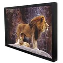 Ver imagem 3 de Quadro Decorativo Leão e o Filhote em Moldura Caixa TaColado Moldura Trad 1cm Branca sem Vidro 30 x