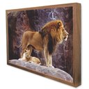 Ver imagem 4 de Quadro Decorativo Leão e o Filhote em Moldura Caixa TaColado Moldura Trad 1cm Branca sem Vidro 30 x