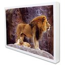 Ver imagem 2 de Quadro Decorativo Leão e o Filhote em Moldura Caixa TaColado Moldura Trad 1cm Branca sem Vidro 30 x